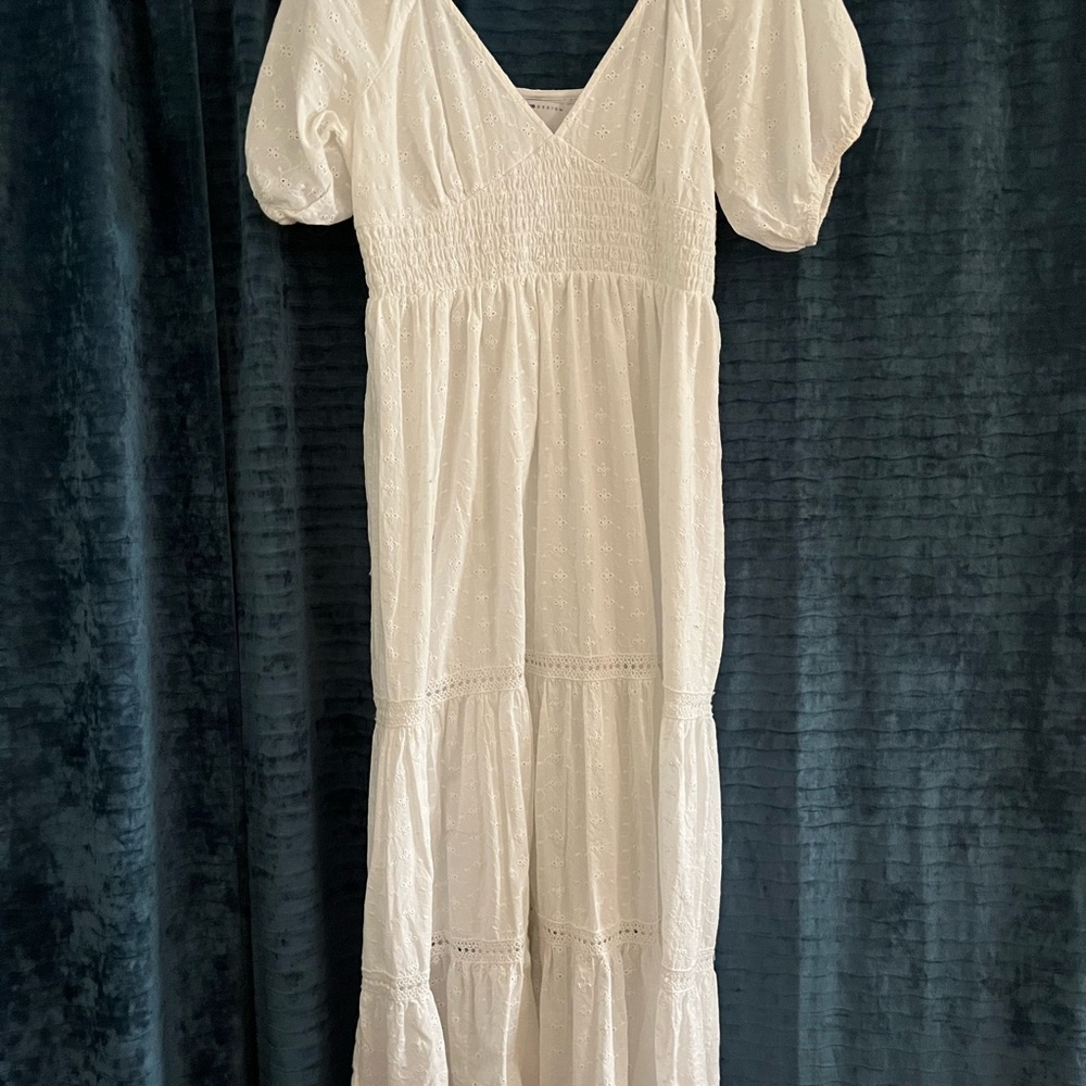ASOS Elegant White Puff Sleeve Dress